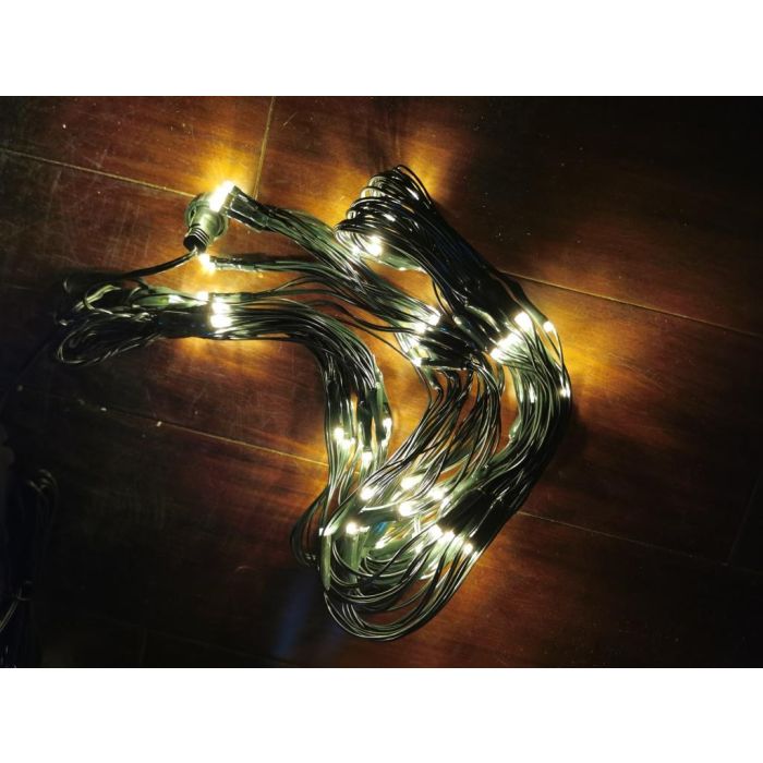 DKD Home Decor Luces de Navidad Tradicionales 100 Luces LED 5mm IP44 PVC Amarillas para Exterior - Cable 3m 2 DKD Home Decor Luces de Navidad Tradicionales 100 Luces LED 5mm IP44 PVC Amarillas para Exterior - Cable 3m 2