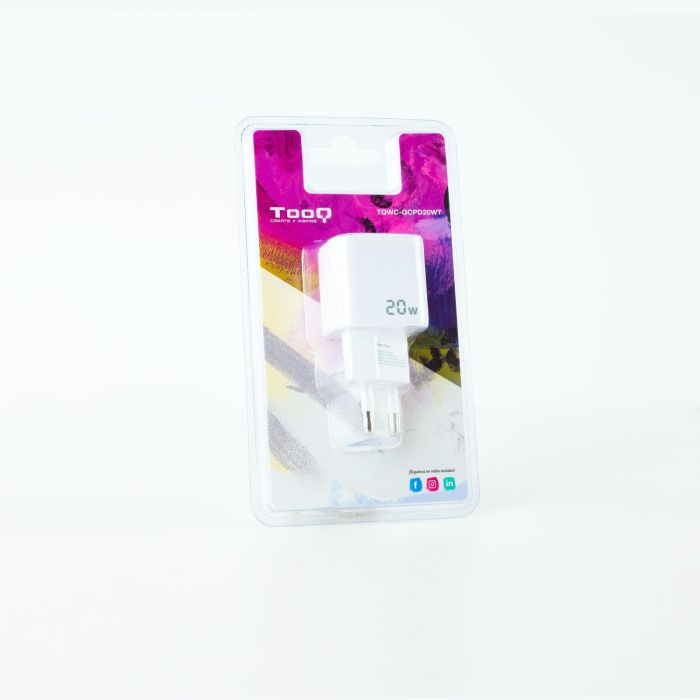Cargador de Pared TooQ TQWC-QCPD20WT/ 1xUSB-Tipo C/ 1x USB/ 20W/ Blanco 1 Cargador de Pared TooQ TQWC-QCPD20WT/ 1xUSB-Tipo C/ 1x USB/ 20W/ Blanco 1