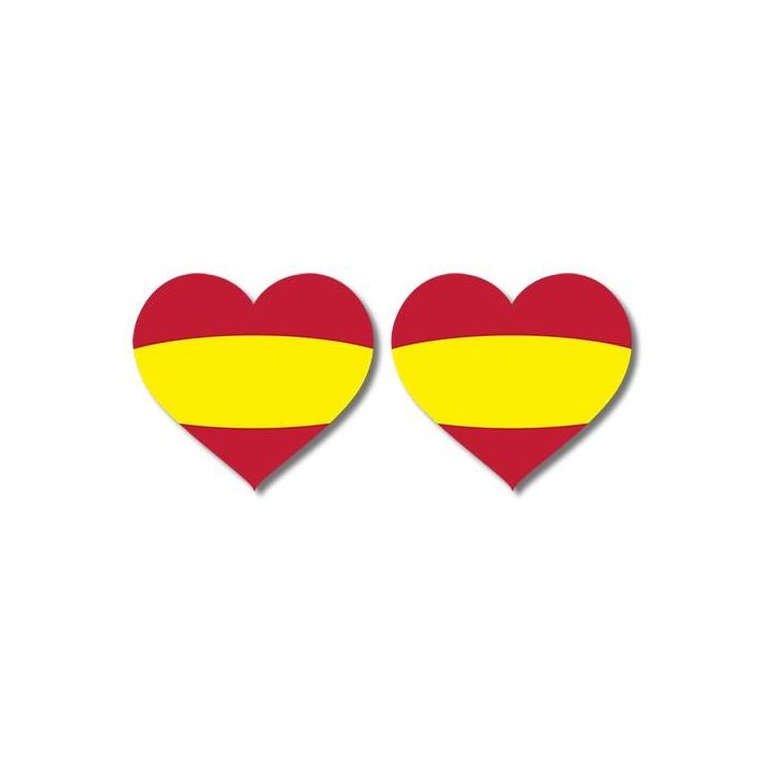 Pegatinas Bandera España (2 uds) Corazón 1