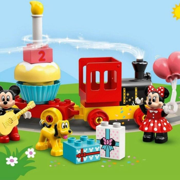 LEGO DUPLO 10941 Tren de Cumpleaños de Mickey y Minnie - Juguete de Construcción para Bebés con Figuras Disney, Pastel y Globos 6