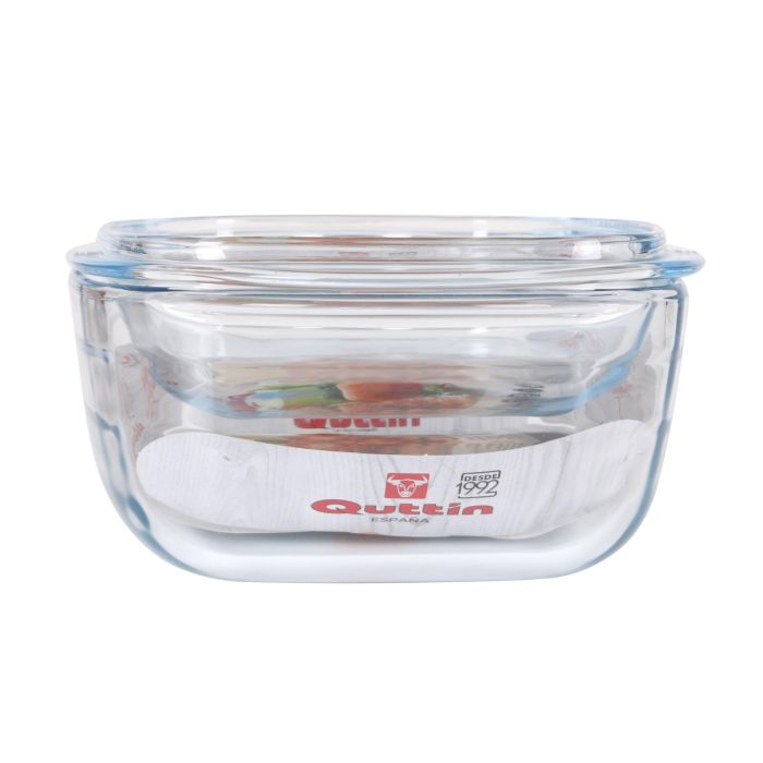 Quttin Cacerola de Vidrio Rectangular con Tapa 3L + 1.5L (3 Unidades) 2