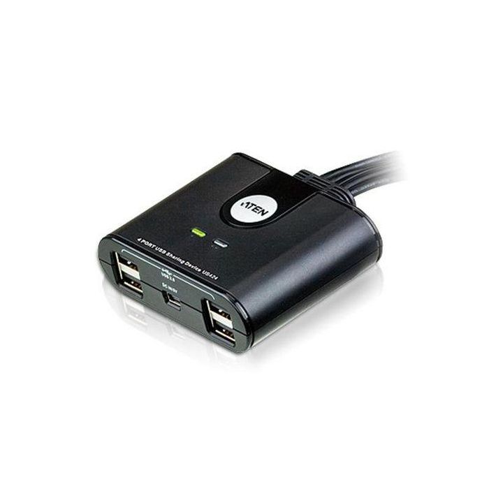 Aten US424 - Conmutador USB para Compartir 4 Puertos Periféricos y 4 Ordenadores - Teclado, Ratón y Dispositivos USB