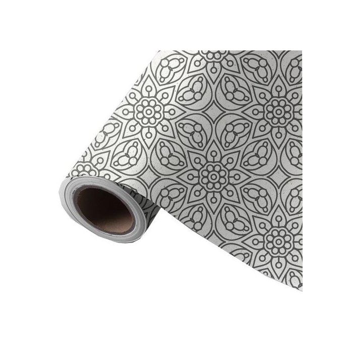 Papel De Regalo Bobina Wonder Wrapper Caña De Azucar 31 Cm X 85 M (2 Kg Aprox.) Todo Año Mandala Marron Y Blanco