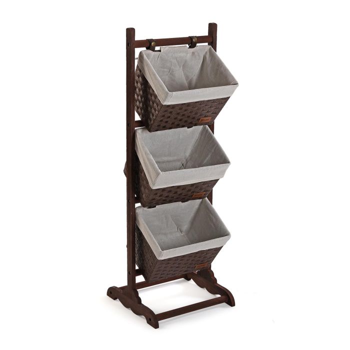 Mueble Baño 3 Cestas Marron Os Versa 35X102CM Mueble Baño 3 Cestas Marron Os Versa 35X102CM