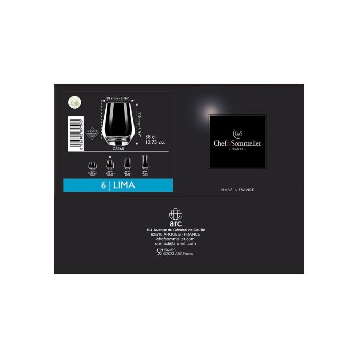 Vaso Alto Krysta Lima Chef & Sommelier 38 cL (6 Unidades) 2 Vaso Alto Krysta Lima Chef & Sommelier 38 cL (6 Unidades) 2