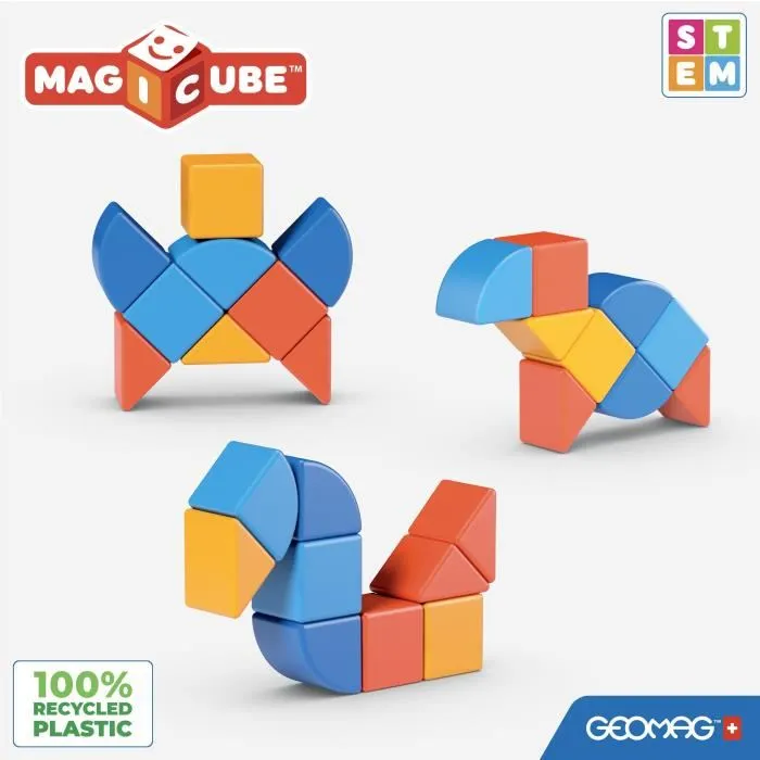 Geomag Magicube 208 Bloques magnéticos 9 piezas Plástico reciclado Varias formas Animales GEO0871772002086 Geomag Magicube 208 Bloques magnéticos 9 piezas Plástico reciclado Varias formas Animales GEO0871772002086