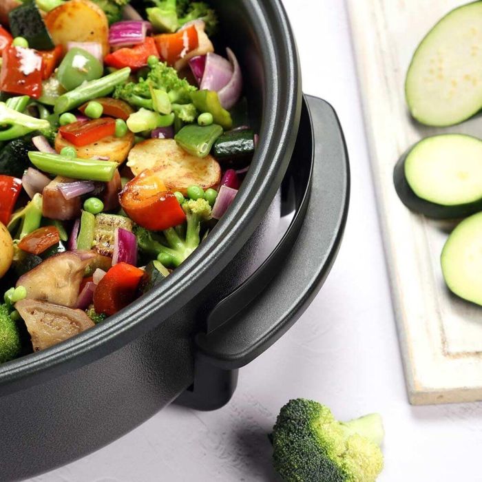 Orbegozo Olla Eléctrica PZ 3670 1500W Capacidad 5L Cocina Fácil Sana Freír Guisar Asar Paellas Tortillas Pizzas