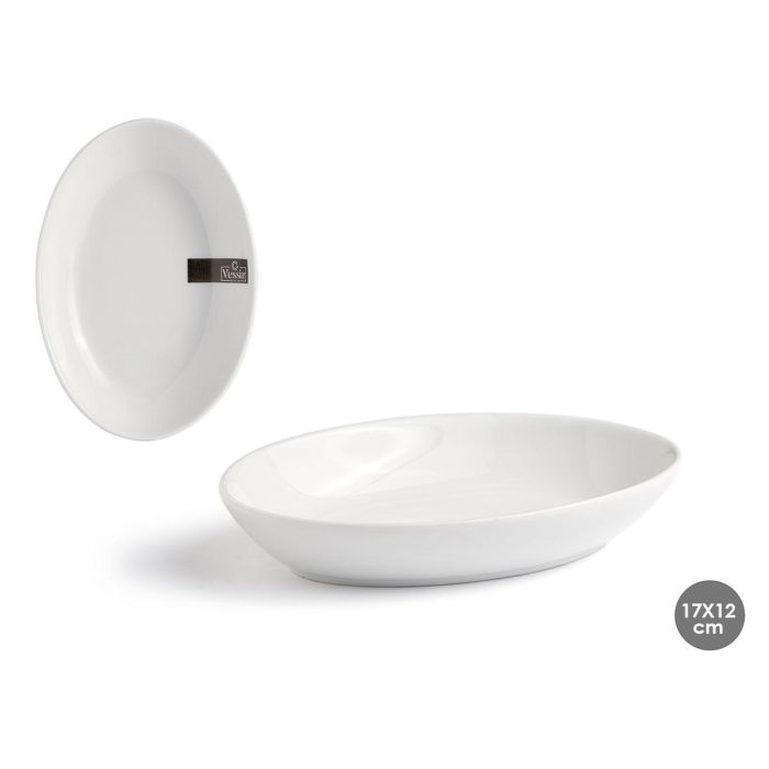 Bandeja Ovalada Porcelana 17 Cm Vessia (48 Unidades) Bandeja Ovalada Porcelana 17 Cm Vessia (48 Unidades)