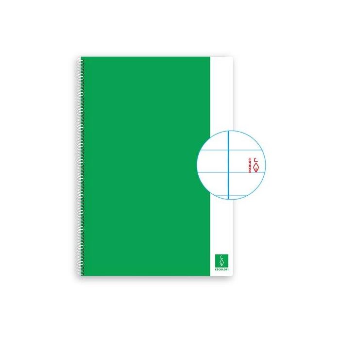 Bloc Escolofi Basic Tapa Dura A4 80H Horizontal 80G Con Margen Verde 5 unidades