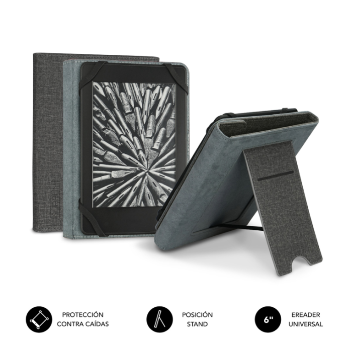 SUBBLIM FUNDA EBOOK CLEVER STAND 6'' GREY funda para libro electrónico 15,2 cm (6") Gris SUBBLIM FUNDA EBOOK CLEVER STAND 6'' GREY funda para libro electrónico 15,2 cm (6") Gris
