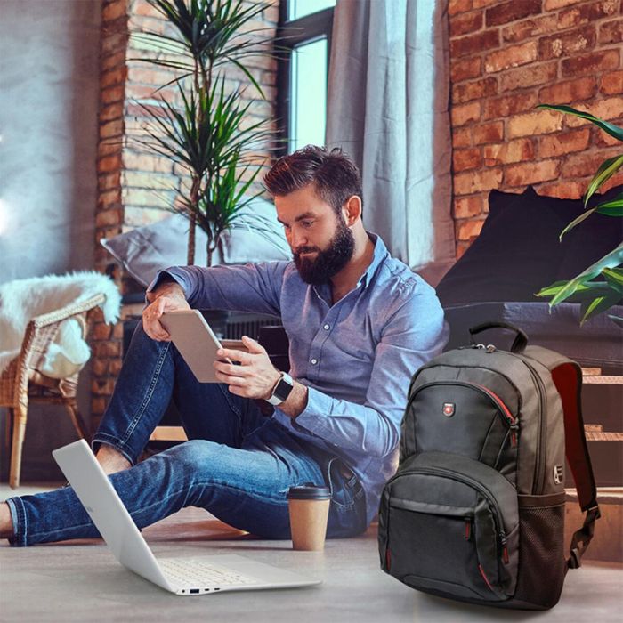 Port Designs Mochila Houston para Portátil 14-15.6 pulgadas con Compartimento Ergonómico, Bolsillo Tablet 10.1'' y Organizador 11