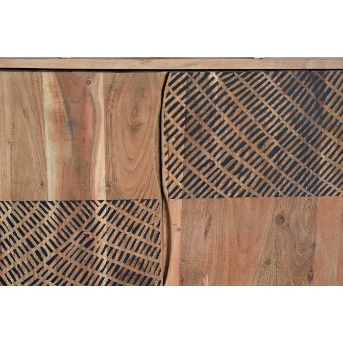 Giner y Colomer Estantería Madera de Acacia y Metal Natural 2 Cajones 2 Puertas 6