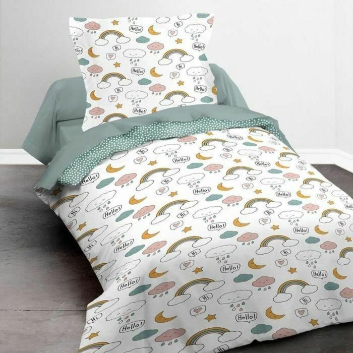 Today 1.15 Juego de Cama Infantil Kids First - Funda Nórdica 140x200cm + Almohada 63x63cm - Poliéster Fácil Mantenimiento - Blanco Estampado