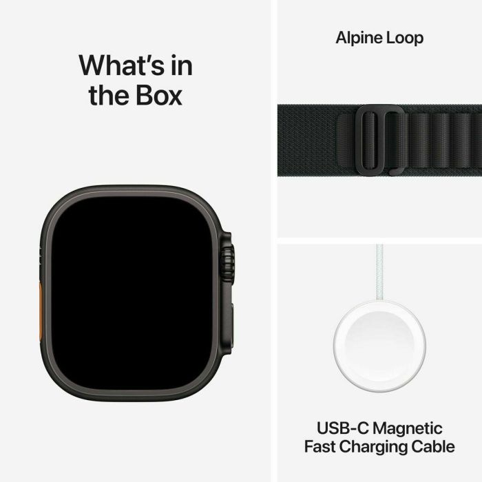 Apple Watch Ultra 3 Titanium Cellular 49mm, Alpine Loop Negro (Talla M) 1