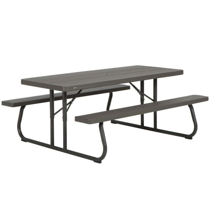 Mesa Plegable Lifetime Madera Marrón Pícnic Acero Plástico 183 x 74 x 145 cm 0 Mesa Plegable Lifetime Madera Marrón Pícnic Acero Plástico 183 x 74 x 145 cm 0