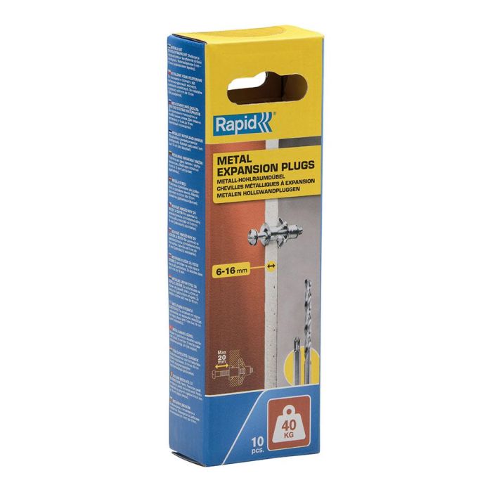 Blister 10 unidades taco de expansión metálico ø11x37 tornillo m5x48 5001549 rapid 2