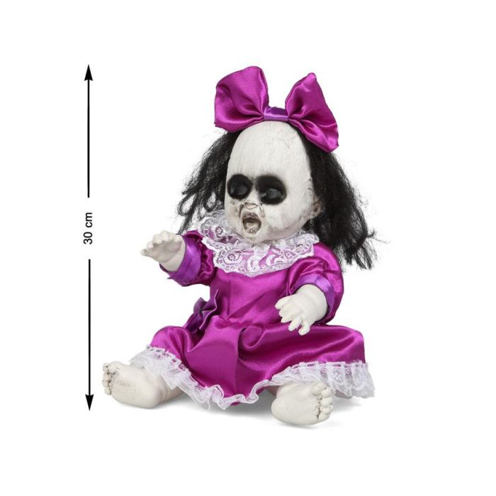 Muñeca Maldita de Terror 30 cm con Vestido Rosa para Decoración Halloween | Ambienta Escenas de Miedo
