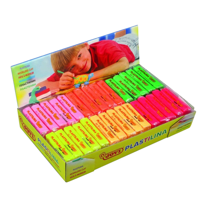 Jovi Plastilina Colores Fluorescentes Surtidos Caja 30 Unidades Tamaño Pequeño 1