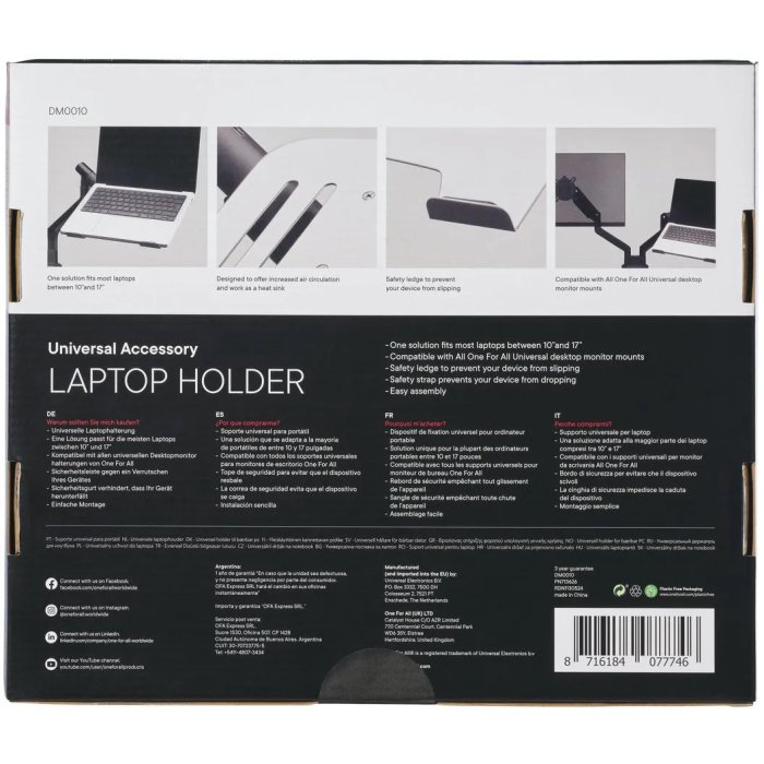 One For All DM0010 Soporte para Laptop Accesorio Monitor Portátil 4 One For All DM0010 Soporte para Laptop Accesorio Monitor Portátil 4