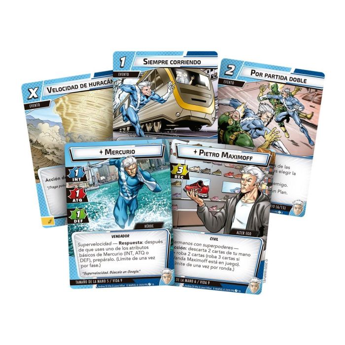 Fantasy Flight Games Marvel Champions: Pack de Héroe Quicksilver 60 Cartas Juego de Cartas Español 1 Fantasy Flight Games Marvel Champions: Pack de Héroe Quicksilver 60 Cartas Juego de Cartas Español 1