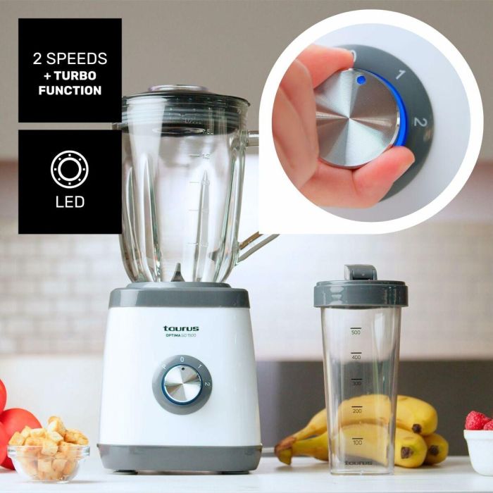 Batidora de Vaso Taurus OPTIMA GO 1500 Gris 1,5 L 6 Batidora de Vaso Taurus OPTIMA GO 1500 Gris 1,5 L 6
