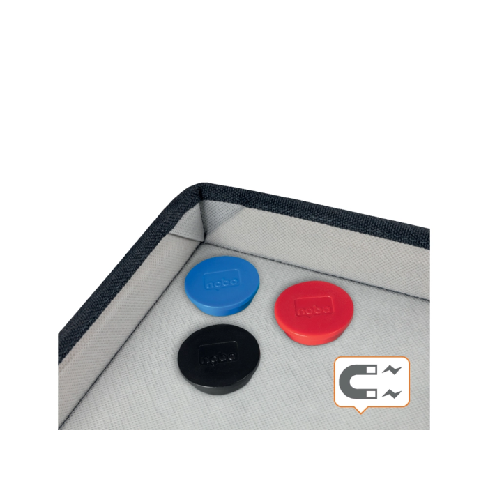 Kit De Accesorios Nobo Para Pizarras ( Incluye:10 Rotuladores Para Pizarra, 10 Imanes Surtidos De 38 Mm Para Pizarra, Cuadrados Magnéticos Surtidos Para Escribir, 10 M De Cinta Cuadriculada Autoadhesiva Negra De 3 Mm, Paquete De 100 Toallitas Limpiadoras,