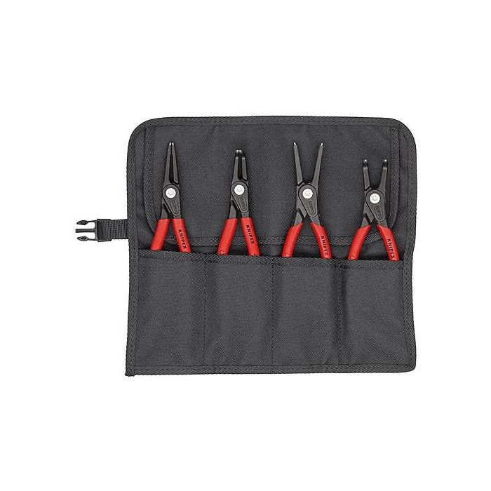 Knipex 00 19 57 V01 Alicates para Anillos de Seguridad, Juego de 4 Piezas, Mango Rojo, 315 mm