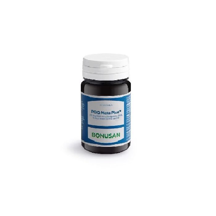 BONUSAN Pqq Meta Plus Complex 30 Cápsulas con Jiaogulan, Ubiquinol CoQ10, Zinc y Vitamina B12 Activa