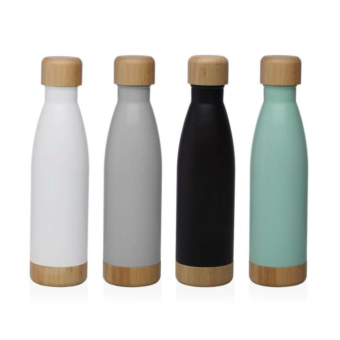 Botella Blanca Mate 500 ml Acero Inoxidable Versa 7x27 cm (2 Unidades) 1 Botella Blanca Mate 500 ml Acero Inoxidable Versa 7x27 cm (2 Unidades) 1