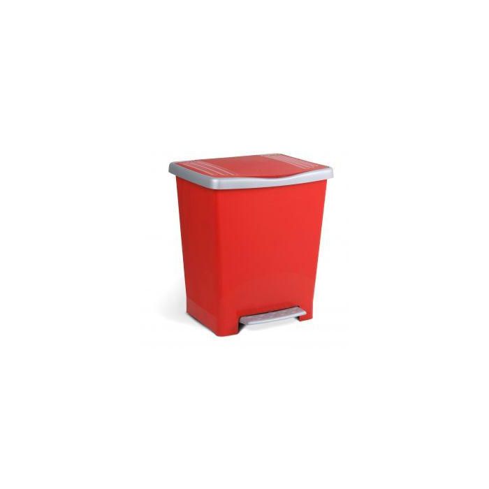 Tatay Cubo de Basura con Pedal Millenium de 25 Litros de Capacidad, Fabricado en Plástico, Color Rojo, Altura 42 cm
