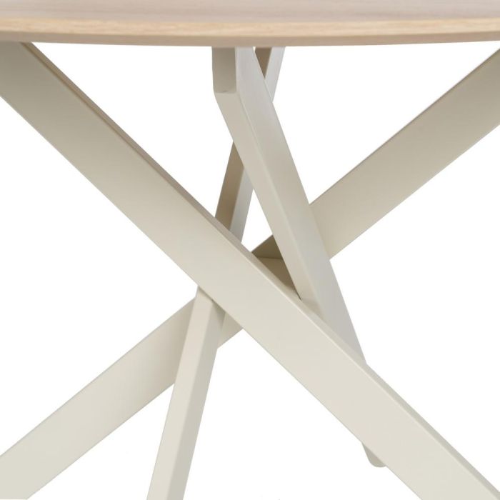 Mesa Comedor Natural-Crema Dm-Metal 120 X 120 X 75 cm