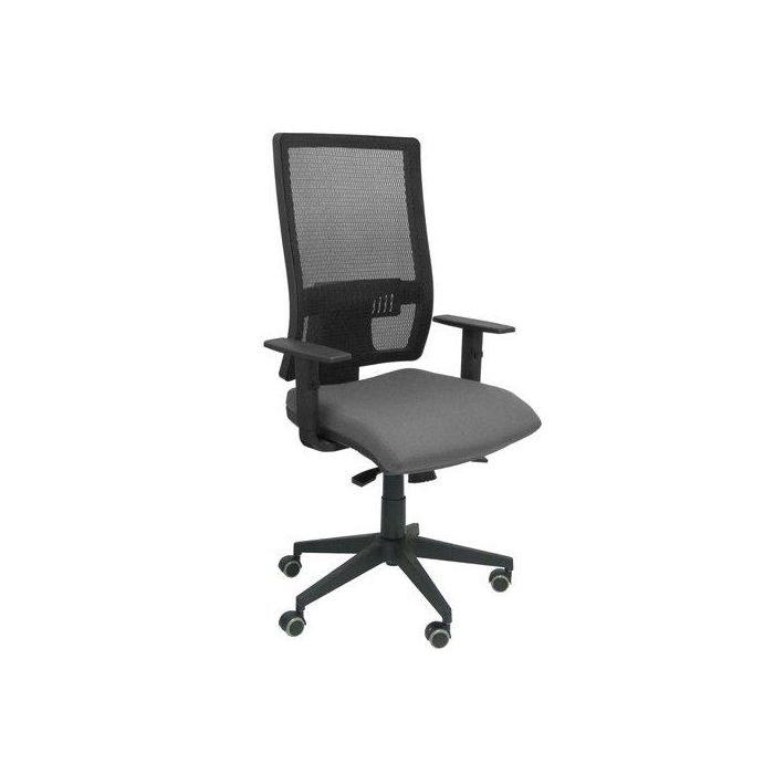 Silla Piqueras Y Crespo Horna Brazos Regulables Mecanismo Sincro Altura Y Apoyo Lumbar Regulable Rueda Parquet Respaldo Malla Negra Transpirable Y Asiento Tapizado Bali Gris Oscuro