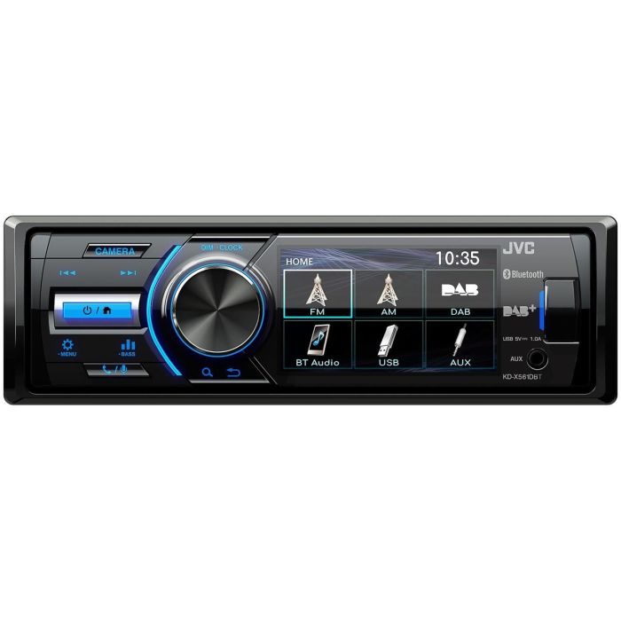 JVC KD-X561DBT Autorradio 1 DIN con Bluetooth USB MP3 Video DAB+ sin antena - Negro/Azul