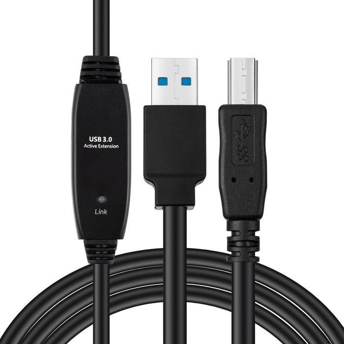 MicroConnect Cable USB 3.2 Gen 1 Activo A-B 7m Macho-Macho Negro 1