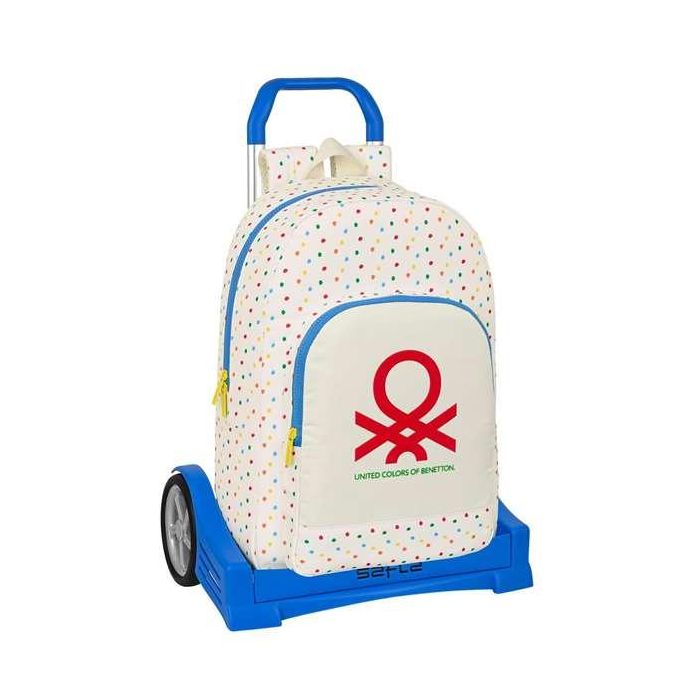 Mochila Escolar con Ruedas Benetton Topitos (30 x 46 x 14 cm)