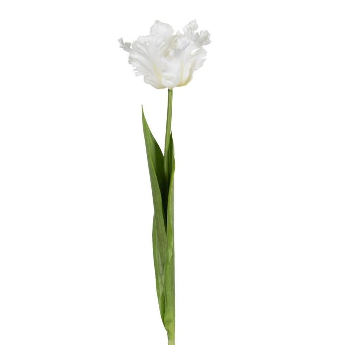 Flor Tulipán Blanco Tejido Decoración 63 cm