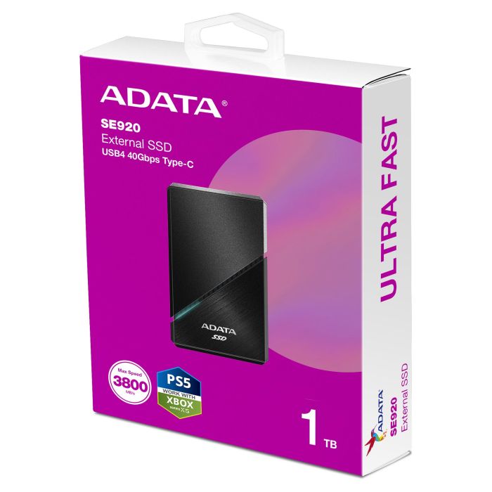 Adata SE920 SSD Externo 1TB USB4 Lectura hasta 3800 MB/s Escritura hasta 3700 MB/s 4