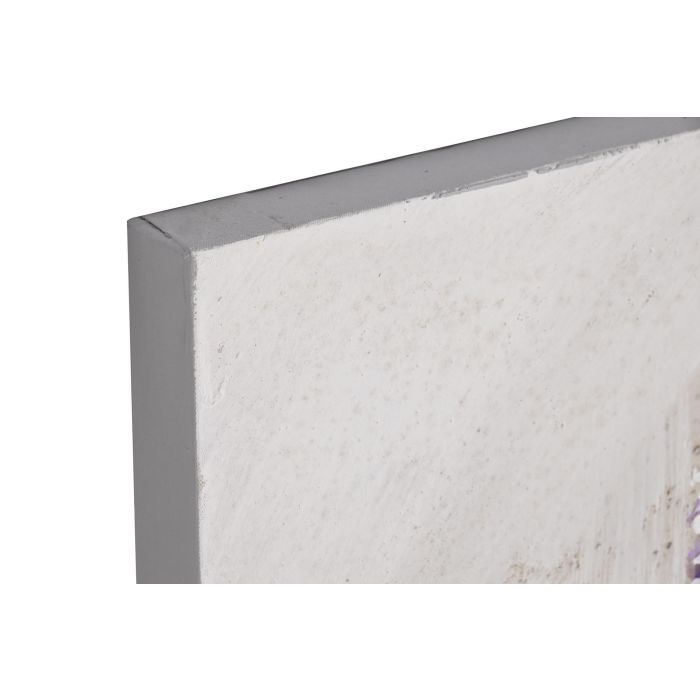 DKD Home Decor Cuadro Shabby Lila Lienzo Pino Amapolas 80 x 80 x 3.5 cm (2 Unidades) 1