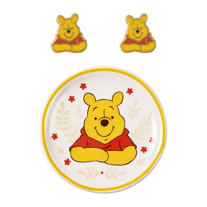 PEERS HARDY Pendientes y bandeja de baratijas Winnie the Pooh Disney bañados en oro