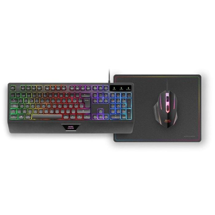 Mars gaming Combo Teclado Raton MCP124ES H-Mech RGB con Alfombrilla Gaming Español 1 Mars gaming Combo Teclado Raton MCP124ES H-Mech RGB con Alfombrilla Gaming Español 1