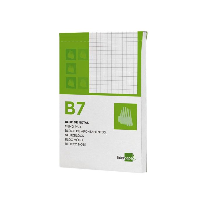 Bloc Notas Liderpapel Cuadro 4 mm B7 80 Hojas 60 gr-M2 Perforado 10 unidades 3