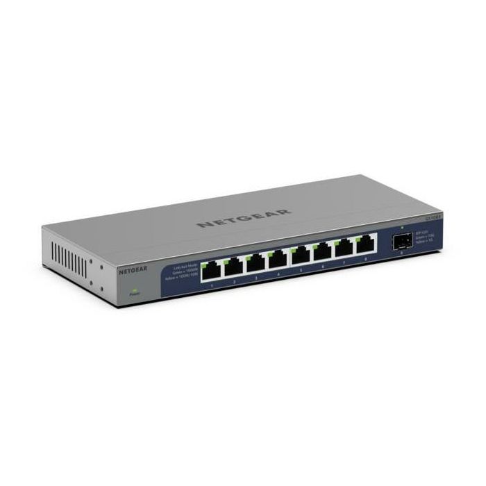 NETGEAR GS108X-100EUS Switch No Gestionado 8 Puertos Gigabit Ethernet (10/100/1000) con 1 SFP+ y Soporte 10G