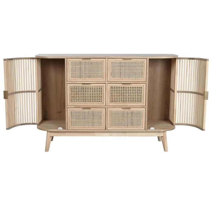 DKD Home Decor Cajonera Scandi 6 Cajones y 2 Puertas Abeto Ratán Natural Dorado 120 cm Ancho x 40 cm Fondo x 80 cm Alto 6 DKD Home Decor Cajonera Scandi 6 Cajones y 2 Puertas Abeto Ratán Natural Dorado 120 cm Ancho x 40 cm Fondo x 80 cm Alto 6