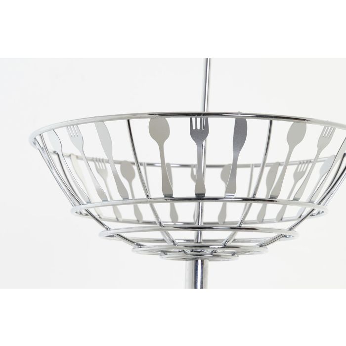 DKD Home Decor Frutero Básico de Metal Cromado Plateado con 2 Niveles 28x28x40 cm 2 DKD Home Decor Frutero Básico de Metal Cromado Plateado con 2 Niveles 28x28x40 cm 2