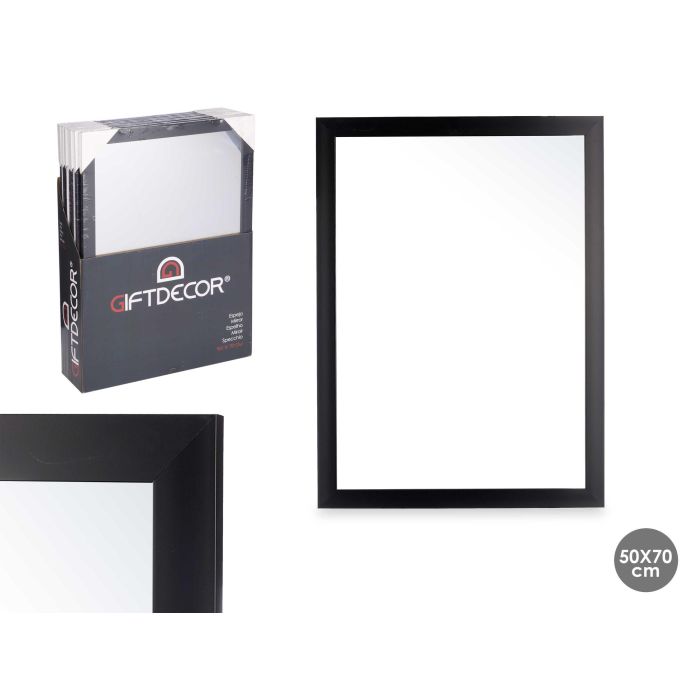 Espejo Negro 50x70 cm Giftdecor - Cristal y Poliestireno (8 Unidades) Espejo Negro 50x70 cm Giftdecor - Cristal y Poliestireno (8 Unidades)