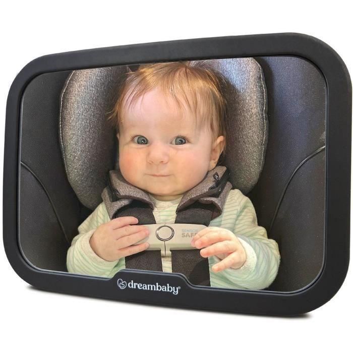 Dreambaby DRE9312742402631 Espejo retrovisor regulable para asiento trasero, rectangular, grande, 20x24 cm, Negro Dreambaby DRE9312742402631 Espejo retrovisor regulable para asiento trasero, rectangular, grande, 20x24 cm, Negro