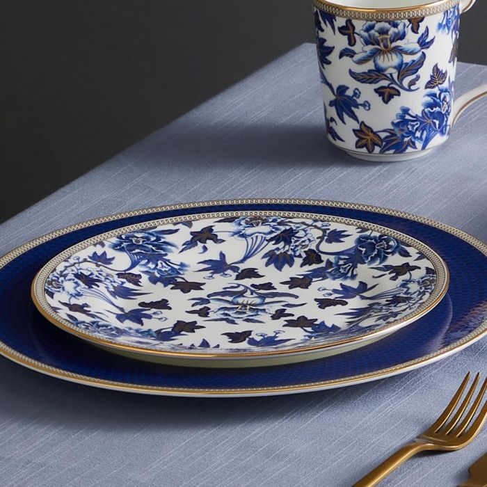 Wedgwood Plato Pastas Hibiscus 20 cm (4 Unidades) con Franjas de Oro de 22 Quilates 5 Wedgwood Plato Pastas Hibiscus 20 cm (4 Unidades) con Franjas de Oro de 22 Quilates 5