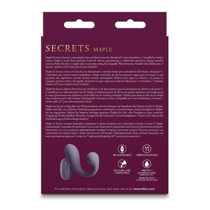 Vibrador anal NS Novelties Secrets Púrpura 2 Vibrador anal NS Novelties Secrets Púrpura 2