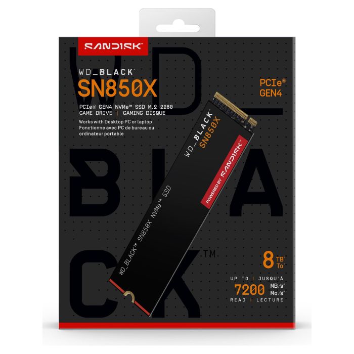 Western Digital SN850X NVMe PCIe 4.0 x 4 M.2 8TB SSD 5