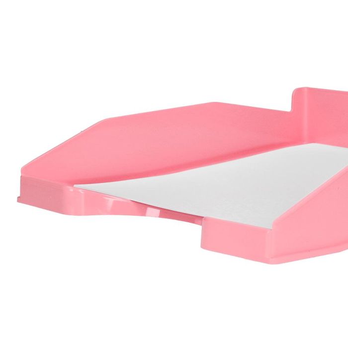 Bandeja Sobremesa Plastico Q-Connect Rosa Pastel Opaco 240x70x340 mm 4